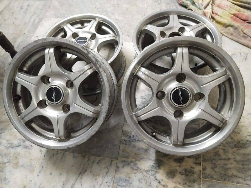 13 inches alloy rim 114 pcd original colour four nut 3