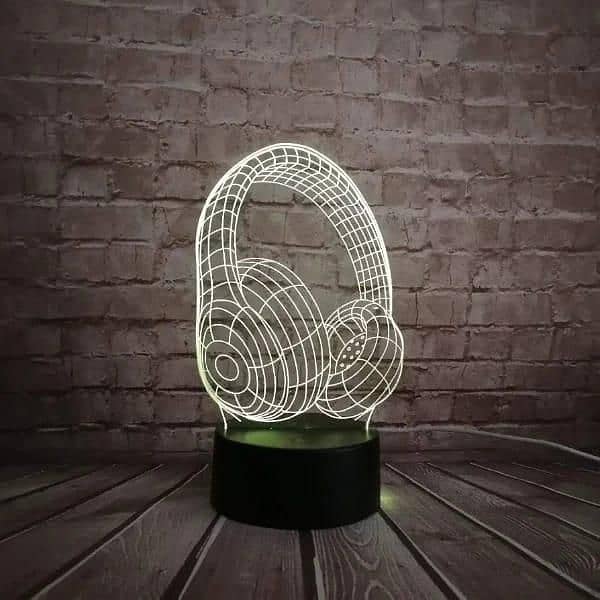 Headphone 3D Illusion Lamp 3