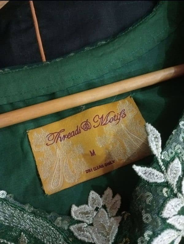 original thread's n motifs green color fully embroidered skirt 1