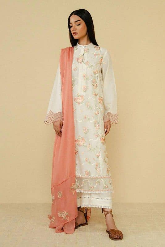 3 PCs Women's unstitched Dhanak Embroidered Suit 2