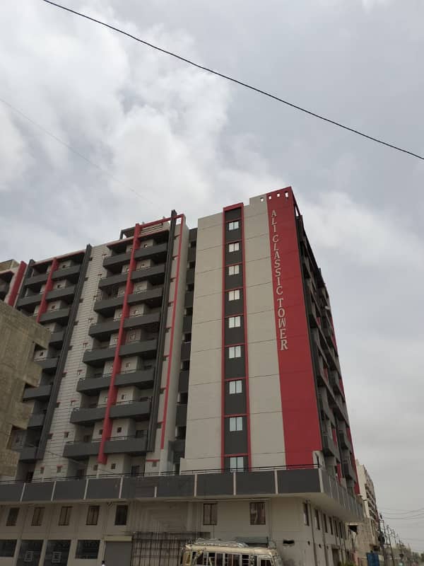 4 ROOMS FLAT FOR SALE IN NEW BUILDING ALI CLASSIC TOWER NORTH KARACHI 11