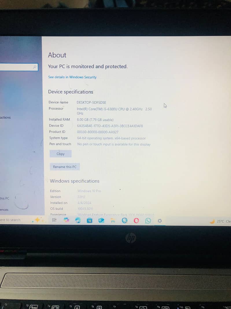 HP Laptop Core I5 6th Gen  Windows 10 for sale 2