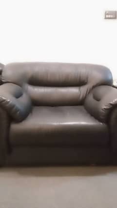 black leather sofa set