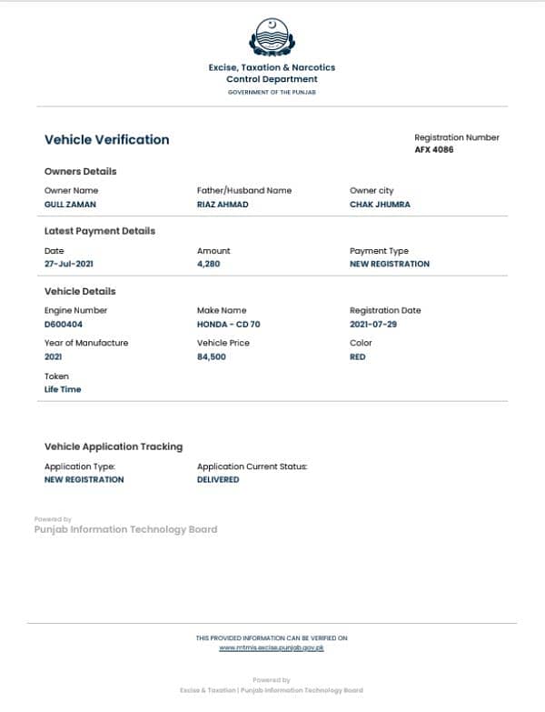 Vehicles verification 0