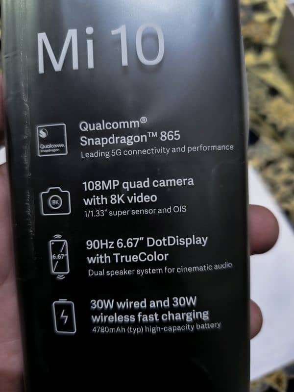 Xiaomi Mi 10 5g 8gb 256gb Full packing PTA approved 11