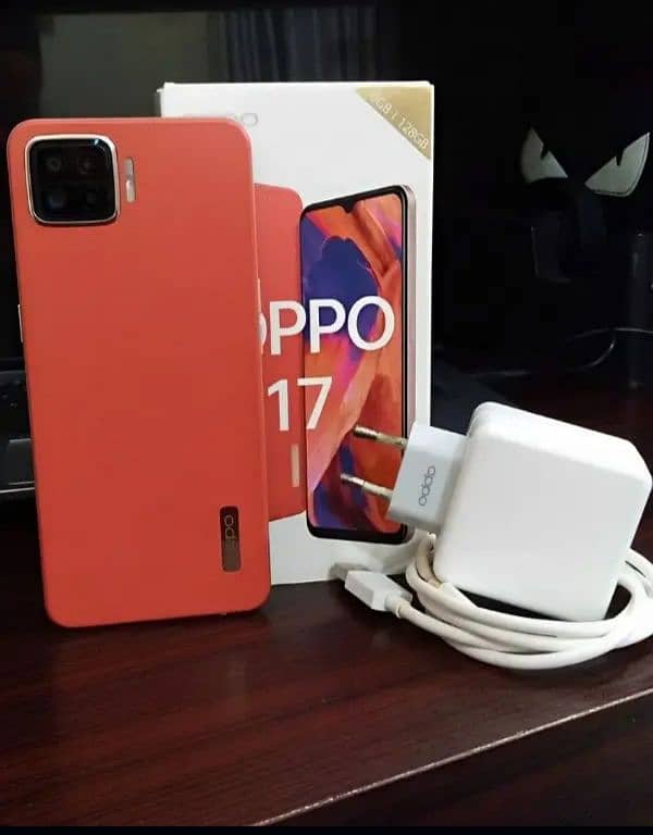 Oppo F17 8+4=12/128 finger in display full box original charger 1