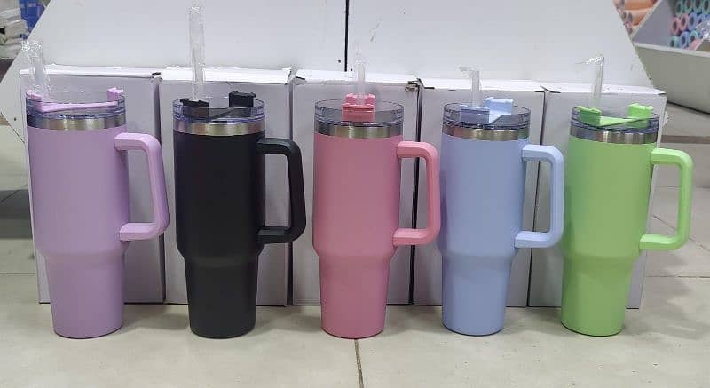 *Tumbler Stainless Steel Bottle with Straw (Random Colours) are 2