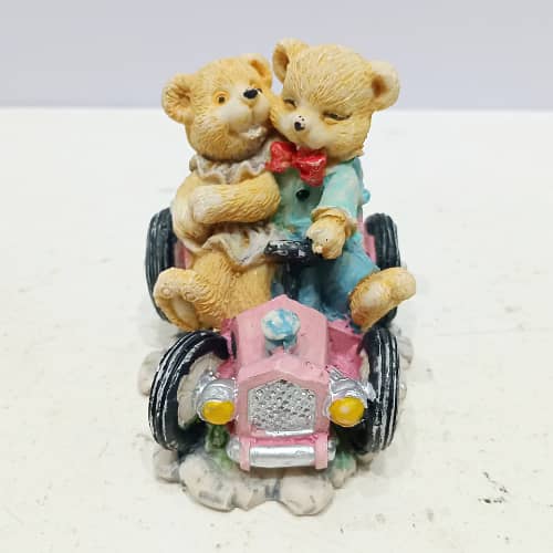 Heartwarming Lion King Family Statue with Teddy Bear Couple, Polyresin 3