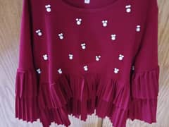 maroon beaded top