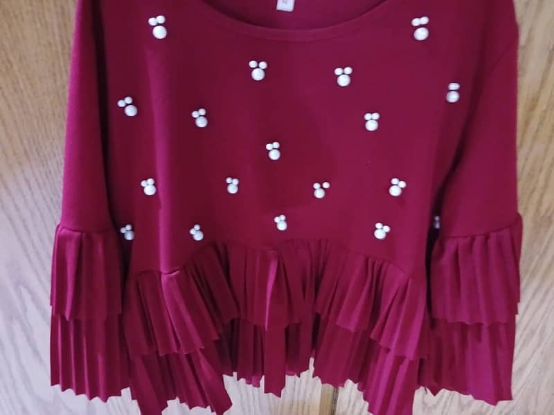 maroon beaded top 0