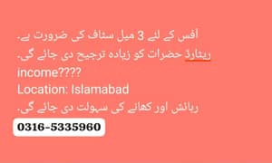 03 Male- Persons Required for Office-work .