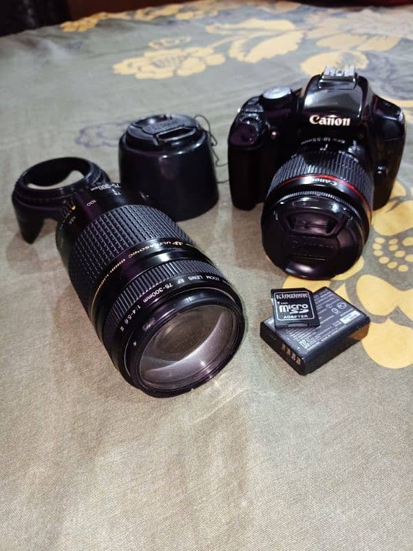 Canon 1100/D DSLR Digital Camera Plus 2 Lenses 18/55 And 75/300 0