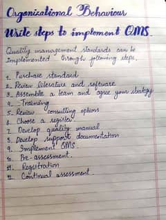 Handwriting assignment work