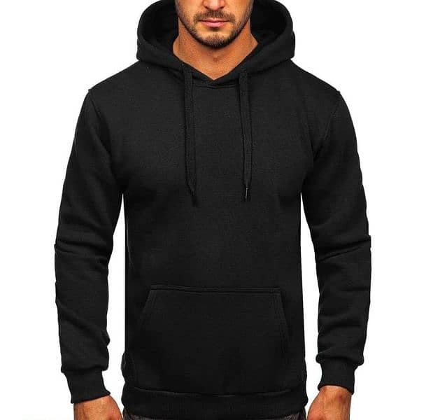 Fleece plain hoodie 0