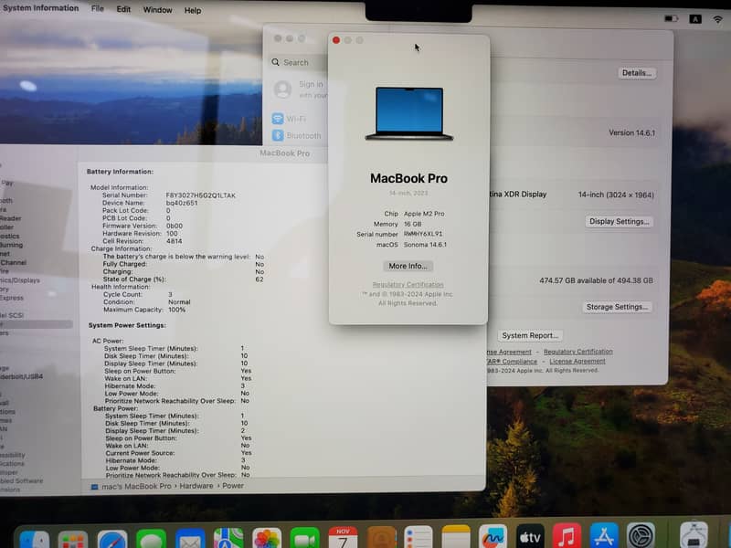 MacBook Pro 2023 M2 Pro 14" 16gb Ram 512gb Ssd Apple Care plus 0