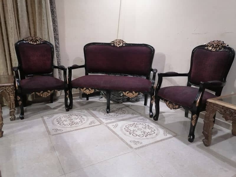 4 seater wooden sofa set 3