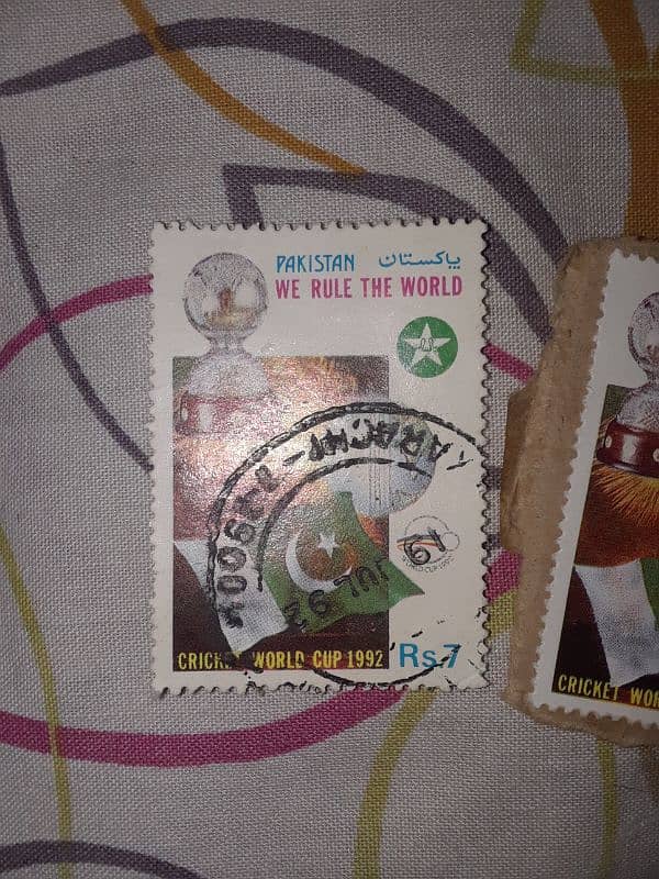 Old Imran Khan 1992 cwc stamps 1