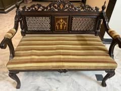 wooden hand carved sofa chair