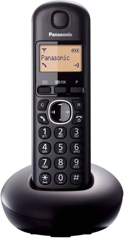 Panasonic Single Cordless Telephone, Black and Silver 2