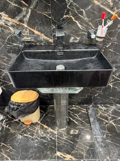 Matt Black Basin with Chrome Support