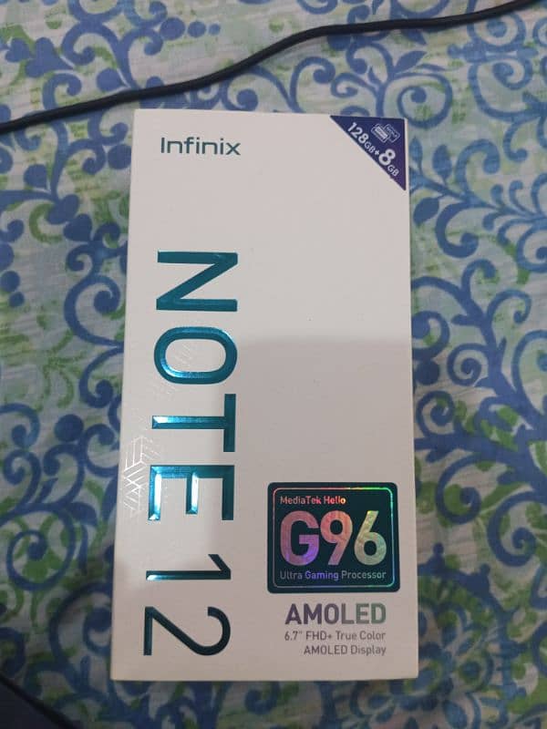 Infinix note 12 white color with box 10