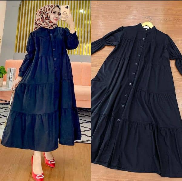 New casual panel work long frock 3