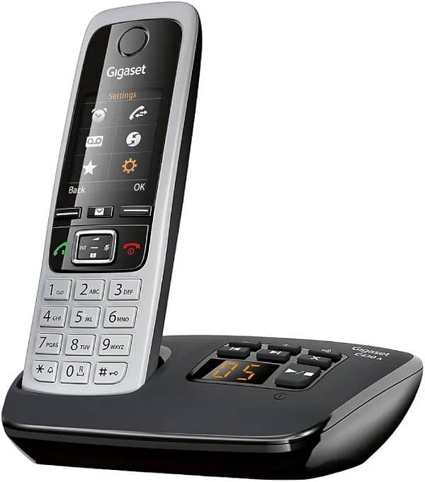 Panasonic Single Cordless Telephone, Black and Silver 7