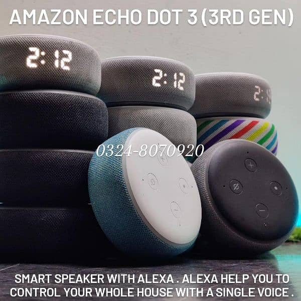 Amazon Echo Dot 3 (3rd Generation) Smart Speaker with Alexa Home light 0