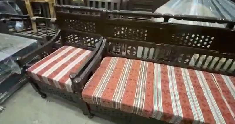 5 seater wooden sofa set 2