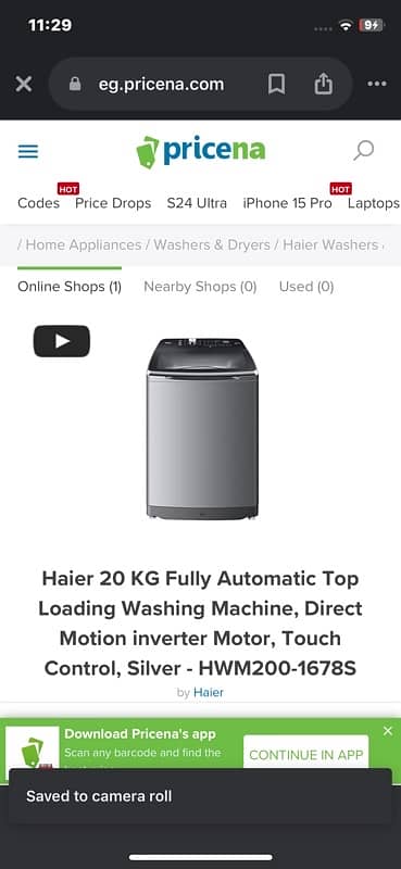 Haier 20 kg fully automatic imported DDinvertor conditi like new 10