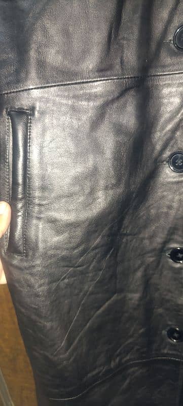 Original leather smart ladies long coat. size mentioned 6