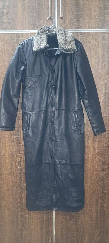 Original leather smart ladies long coat. size mentioned 9