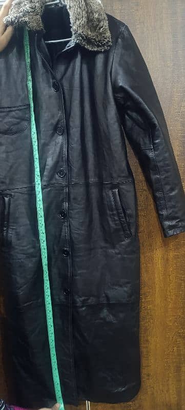 Original leather smart ladies long coat. size mentioned 18