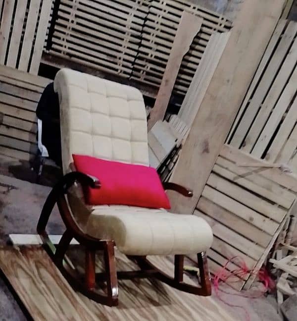 Easy chair/ Rocking Chair Solid wood kikar 03o74o15143 M Waheed Whatsp 3