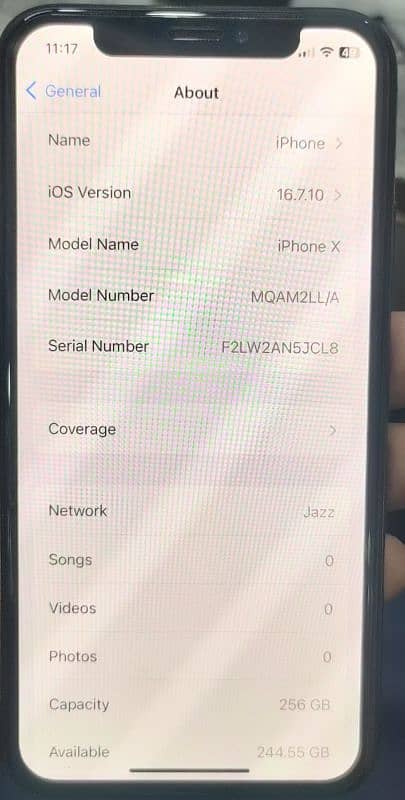 I phone x 256Gb Pta approved 0