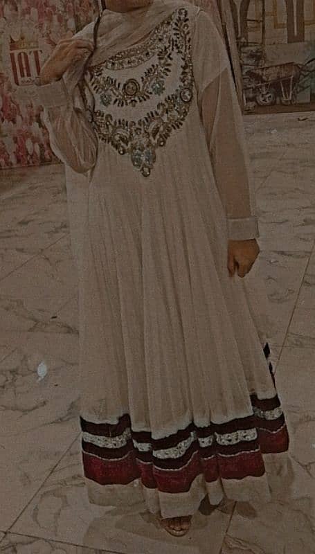 White Frock With Stone Work in Just rupees 3500pkr only 0