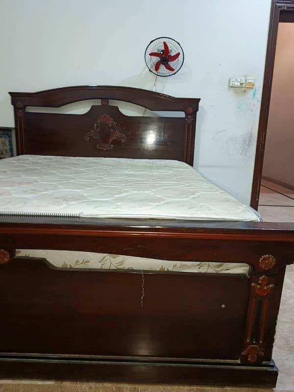 Pure wood made bed with set 1