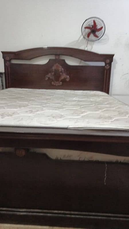 Pure wood made bed with set 2