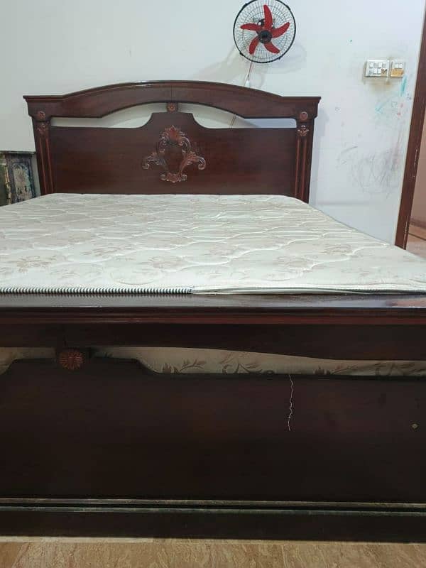 Pure wood made bed with set 3