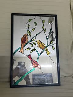 Antique Hand-Drawn Mirror Painting