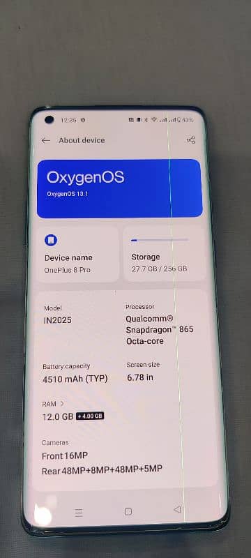 OnePlus8 pro 12/256 6