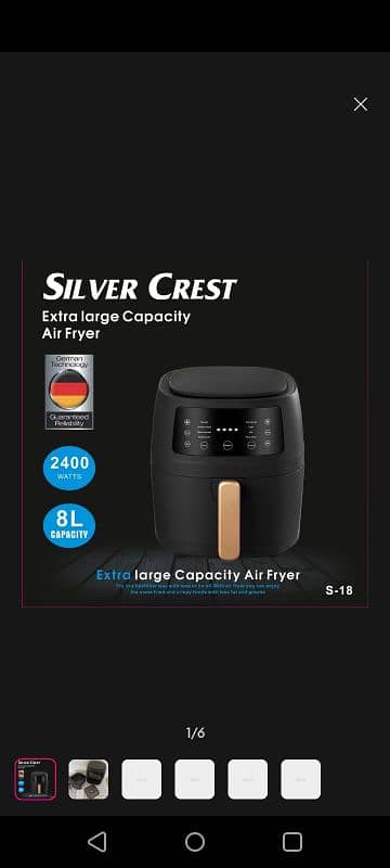 Silver Crest Air fryer 1