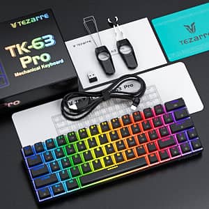 Tezarre TK63 Pro RGB Wireless Gaming Keyboard - White/Black 0