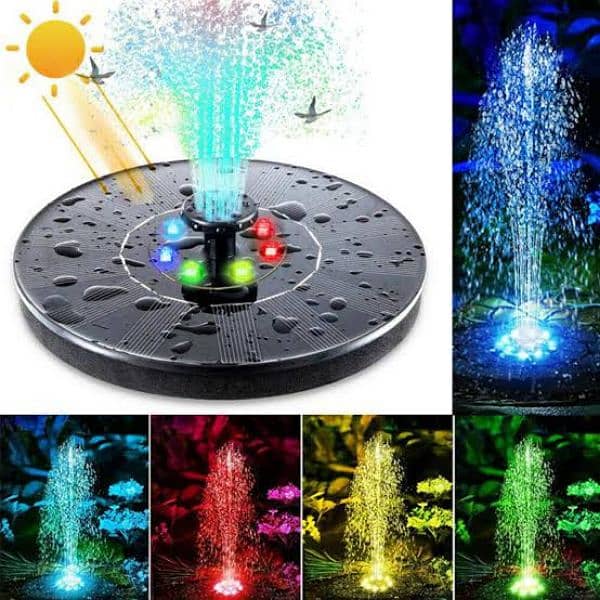 solar garden fountain lights 0