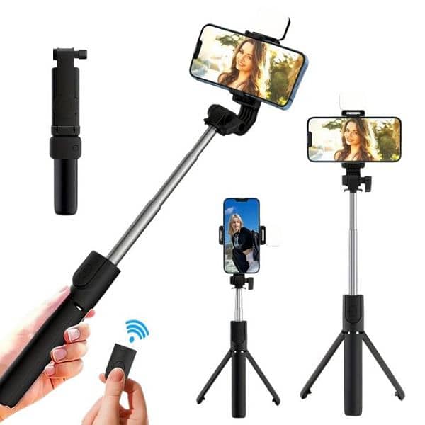 selfies stick with LED light tripod stand 2