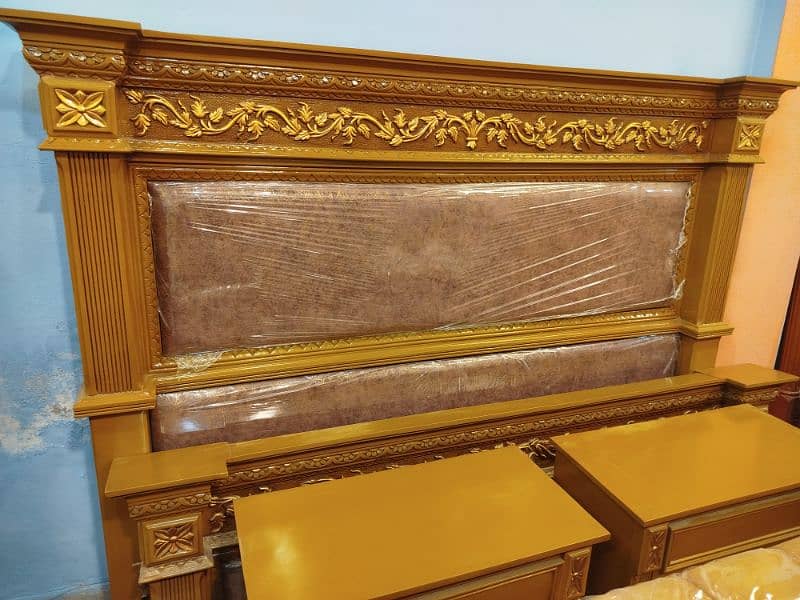 Double bed set king size solid sheesham Tali wood 0