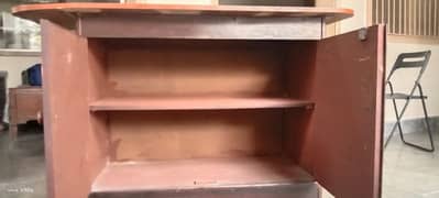 wooden Iron stand with cabinet