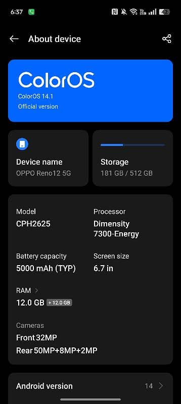 OPPO RENO 12 5G 512 GB FULL BOX 1