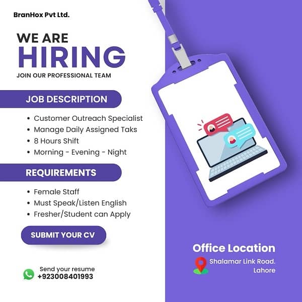 Customer Outreach Jobs Available for Female Staff 0