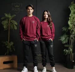 2 Pic Unisex Fleece Plain Track Suit